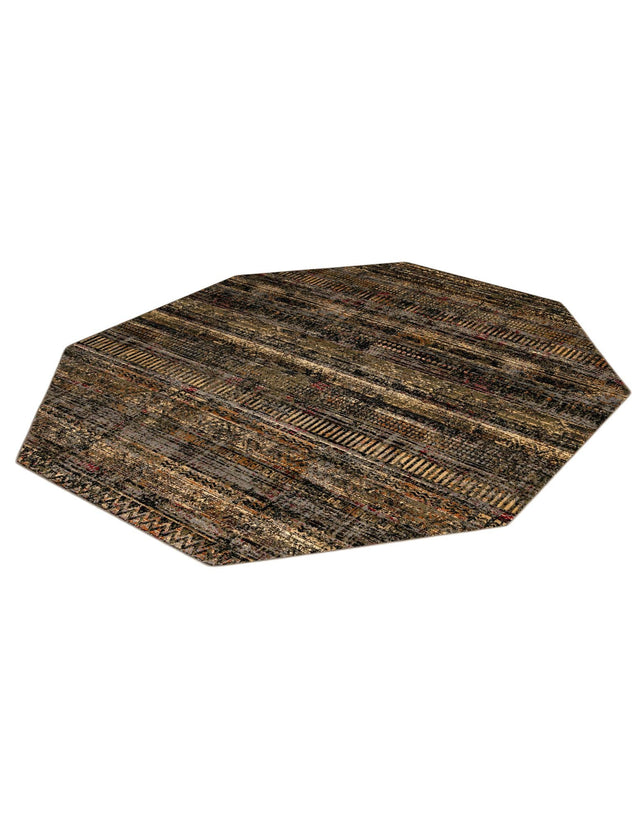 Blue 7' 10 x 7' 10 Saturn Octagon Area Rug Stain Resistant Easy Clean Classic Vintage Design Durable Carpet for Affordable Home Interiors for Sale at Rug Engine