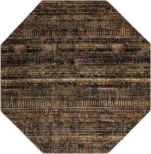 Blue 7' 10 x 7' 10 Saturn Octagon Area Rug Stain Resistant Easy Clean Classic Vintage Design Durable Carpet for Affordable Home Interiors for Sale at Rug Engine