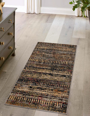 Blue 2' 7 x 14' 1 Saturn Runner Area Rug Stain Resistant Easy Clean Classic Vintage Design Durable Carpet for Affordable Home Interiors for Sale at Rug Engine