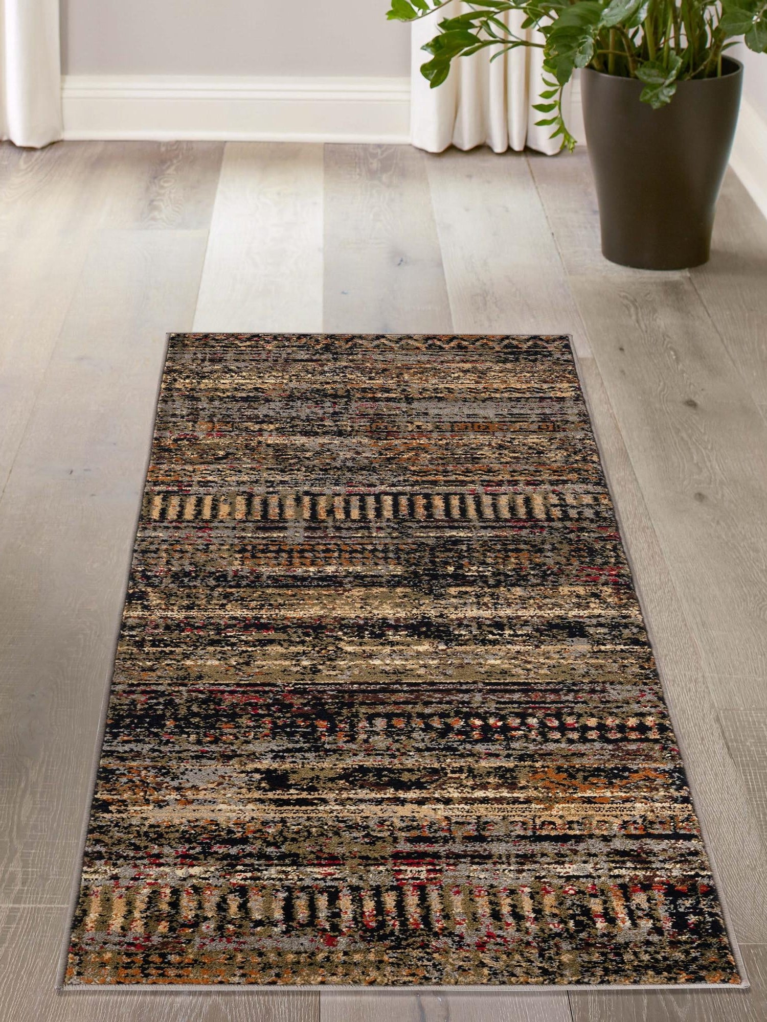 Blue 2' x 9' Saturn Runner Area Rug Stain Resistant Easy Clean Classic Vintage Design Durable Carpet for Affordable Home Interiors for Sale at Rug Engine