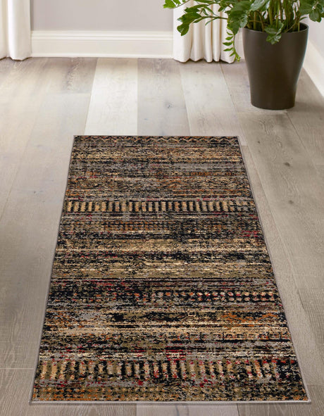 Blue 2' 7 x 10' Saturn Runner Area Rug Stain Resistant Easy Clean Classic Vintage Design Durable Carpet for Affordable Home Interiors for Sale at Rug Engine