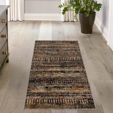 Blue 2' 7 x 14' 1 Saturn Runner Area Rug Stain Resistant Easy Clean Classic Vintage Design Durable Carpet for Affordable Home Interiors for Sale at Rug Engine