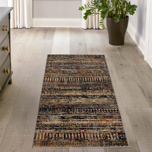 Blue 2' 7 x 14' 1 Saturn Runner Area Rug Stain Resistant Easy Clean Classic Vintage Design Durable Carpet for Affordable Home Interiors for Sale at Rug Engine