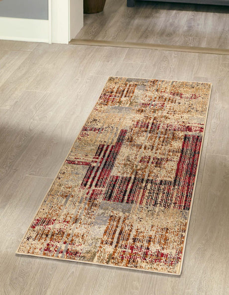 Multicolor 2' 7 x 14' Saturn Runner Area Rug Stain Resistant Easy Clean Classic Vintage Design Durable Carpet for Affordable Home Interiors for Sale at Rug Engine