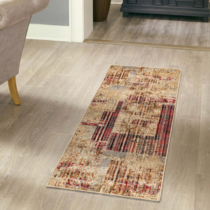 Multicolor 2' 2 x 5' Saturn Runner Area Rug Stain Resistant Easy Clean Classic Vintage Design Durable Carpet for Affordable Home Interiors for Sale at Rug Engine
