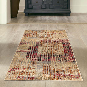 Multicolor 2' 2 x 5' Saturn Runner Area Rug Stain Resistant Easy Clean Classic Vintage Design Durable Carpet for Affordable Home Interiors for Sale at Rug Engine