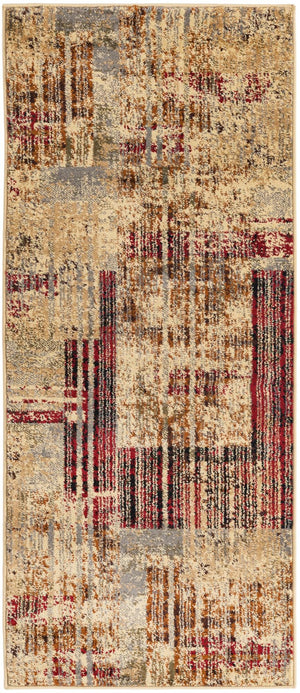 Multicolor 2' 2 x 5' Saturn Runner Area Rug Stain Resistant Easy Clean Classic Vintage Design Durable Carpet for Affordable Home Interiors for Sale at Rug Engine