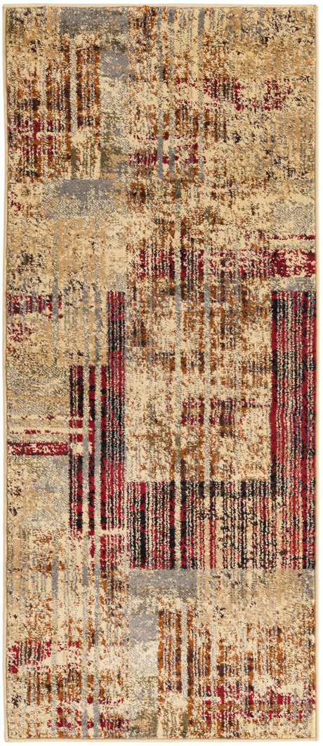Multicolor 2' 2 x 5' Saturn Runner Area Rug Stain Resistant Easy Clean Classic Vintage Design Durable Carpet for Affordable Home Interiors for Sale at Rug Engine