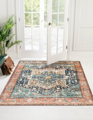 Multicolor 5' 3 x 5' 3 Medina Washable Square Rug