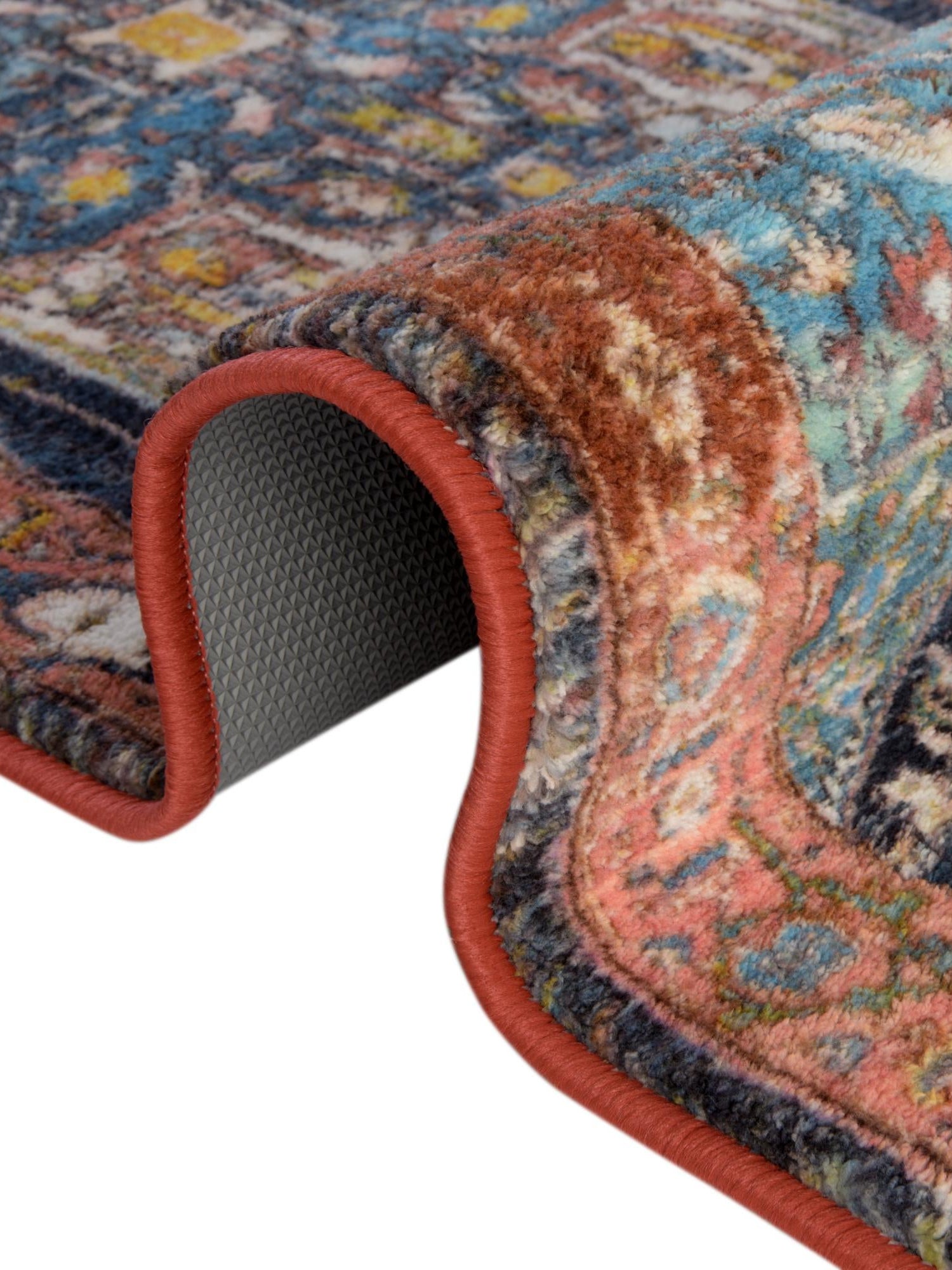 Washable Multicolor 5' 3 x 5' 3 Medina Square Area Rug Easy to Clean Stain Resistant & Durable Polyester Classic Carpet for Home Decor & Design for Sale at Rug Engine