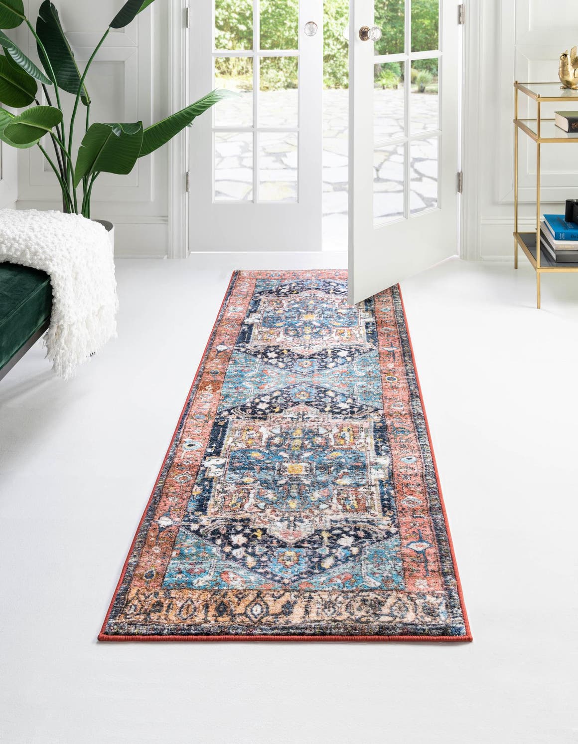 Washable Multicolor 2' 2 x 6' Medina Runner Area Rug Easy to Clean Stain Resistant & Durable Polyester Classic Carpet for Home Decor & Design for Sale at Rug Engine