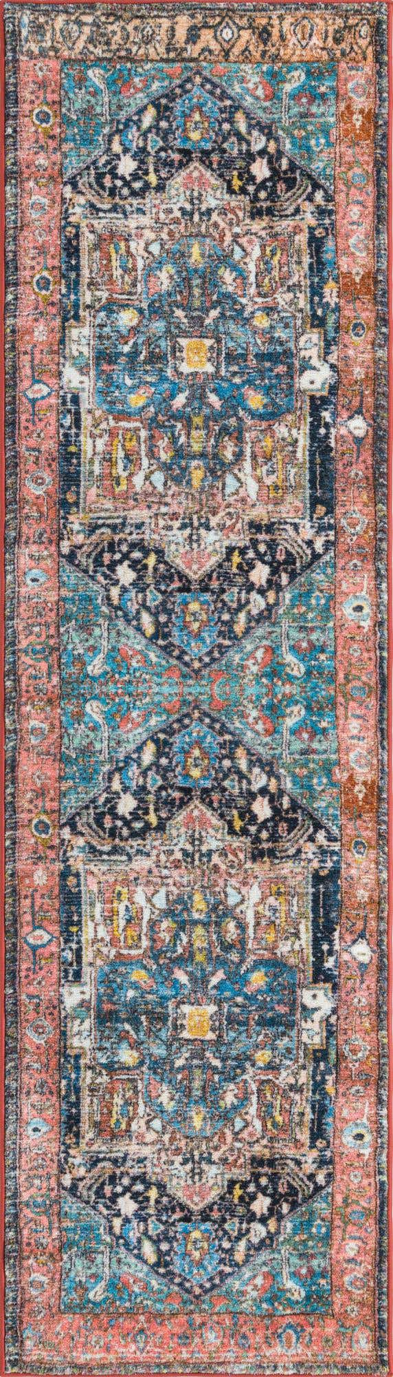Multicolor 2' 2 x 8' Medina Washable Runner Rug