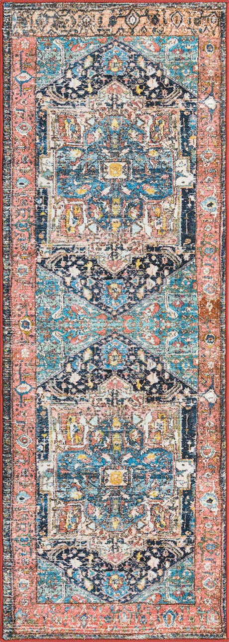 Multicolor 2' 2 x 10' Medina Washable Runner Rug