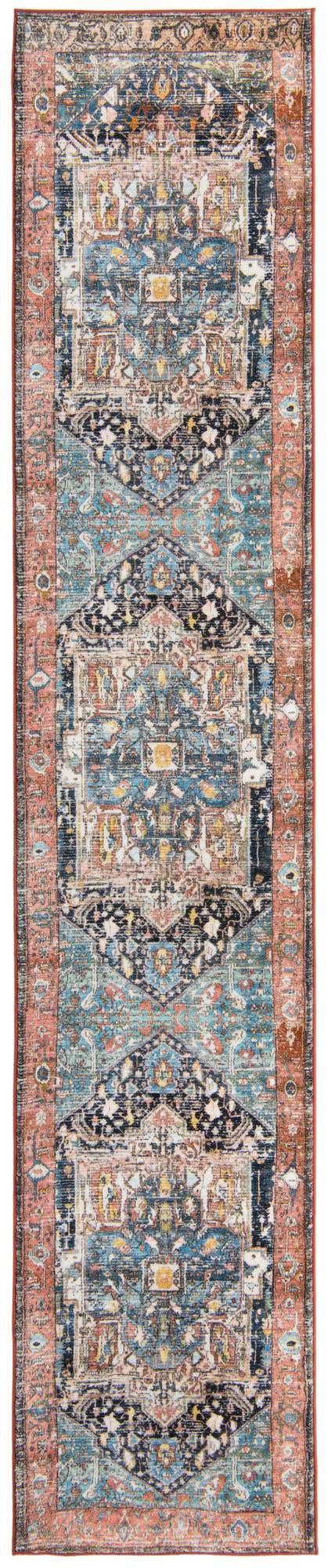 Multicolor 3' x 13' Medina Washable Runner Rug
