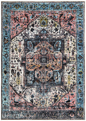 Powder Blue 7' x 9' Medina Washable Rectangle Rug