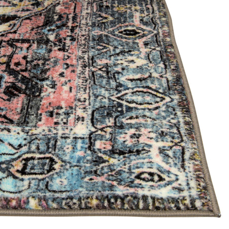 Washable Powder Blue 3' 3 x 5' 3 Medina Rectangle Area Rug Easy to Clean Stain Resistant & Durable Polyester Classic Carpet for Home Decor & Design for Sale at Rug Engine
