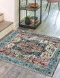 Powder Blue 3' 3 x 3' 3 Medina Washable Square Rug