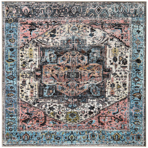 Powder Blue 5' 3 x 5' 3 Medina Washable Square Rug
