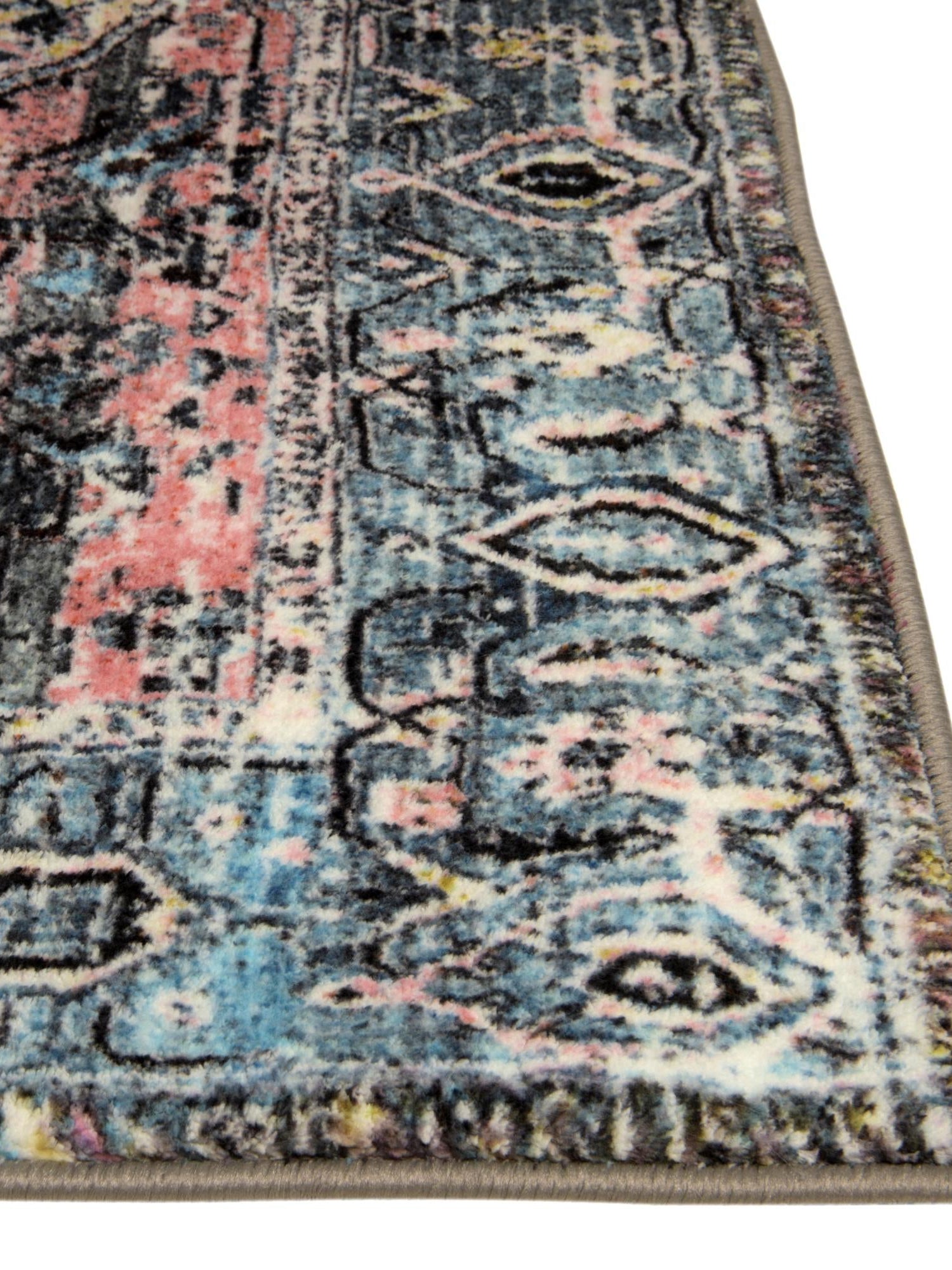 Washable Powder Blue 2' 2 x 10' Medina Runner Area Rug Easy to Clean Stain Resistant & Durable Polyester Classic Carpet for Home Decor & Design for Sale at Rug Engine