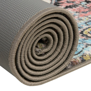 Powder Blue 2' 2 x 10' Medina Washable Runner Rug