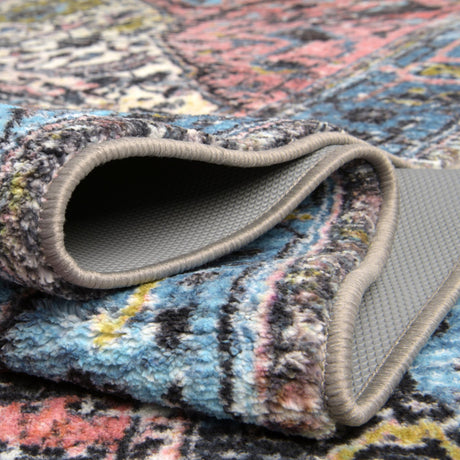 Powder Blue 2' 2 x 10' Medina Washable Runner Rug