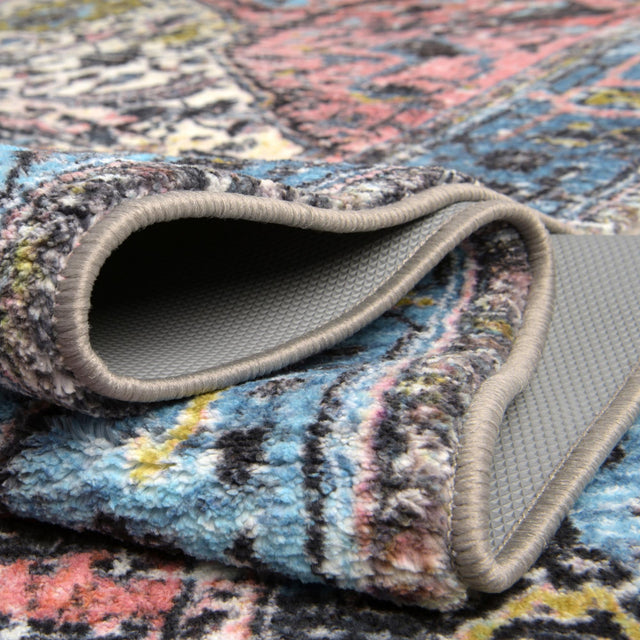 Powder Blue 2' 2 x 10' Medina Washable Runner Rug