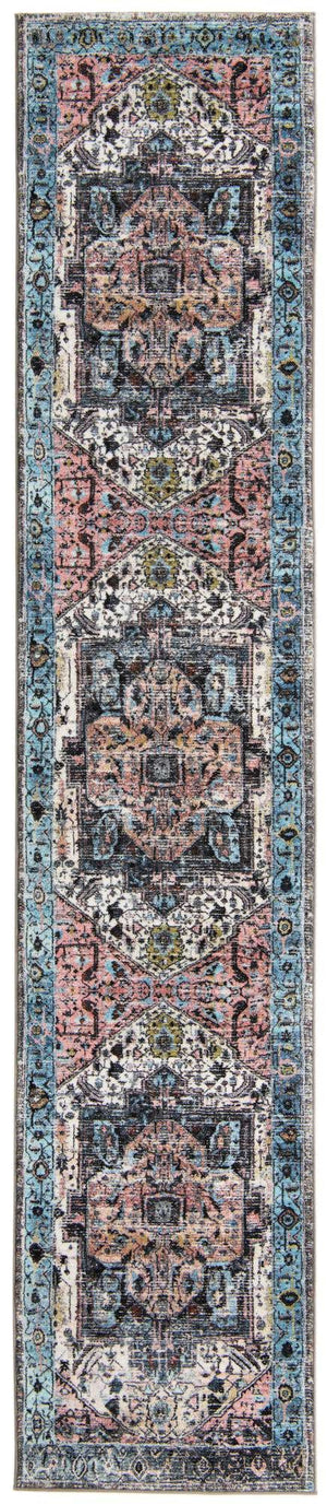 Powder Blue 3' x 13' Medina Washable Runner Rug