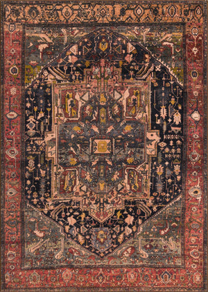 Muted Rust 7' x 9' Medina Washable Rectangle Rug