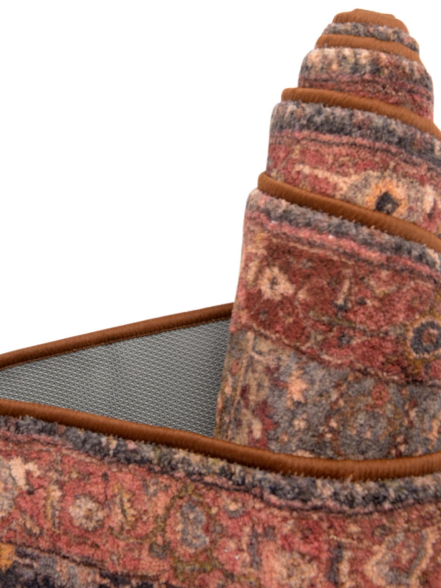 Washable Muted Rust 7' 10 x 10' 4 Medina Rectangle Area Rug Easy to Clean Stain Resistant & Durable Polyester Classic Carpet for Home Decor & Design for Sale at Rug Engine