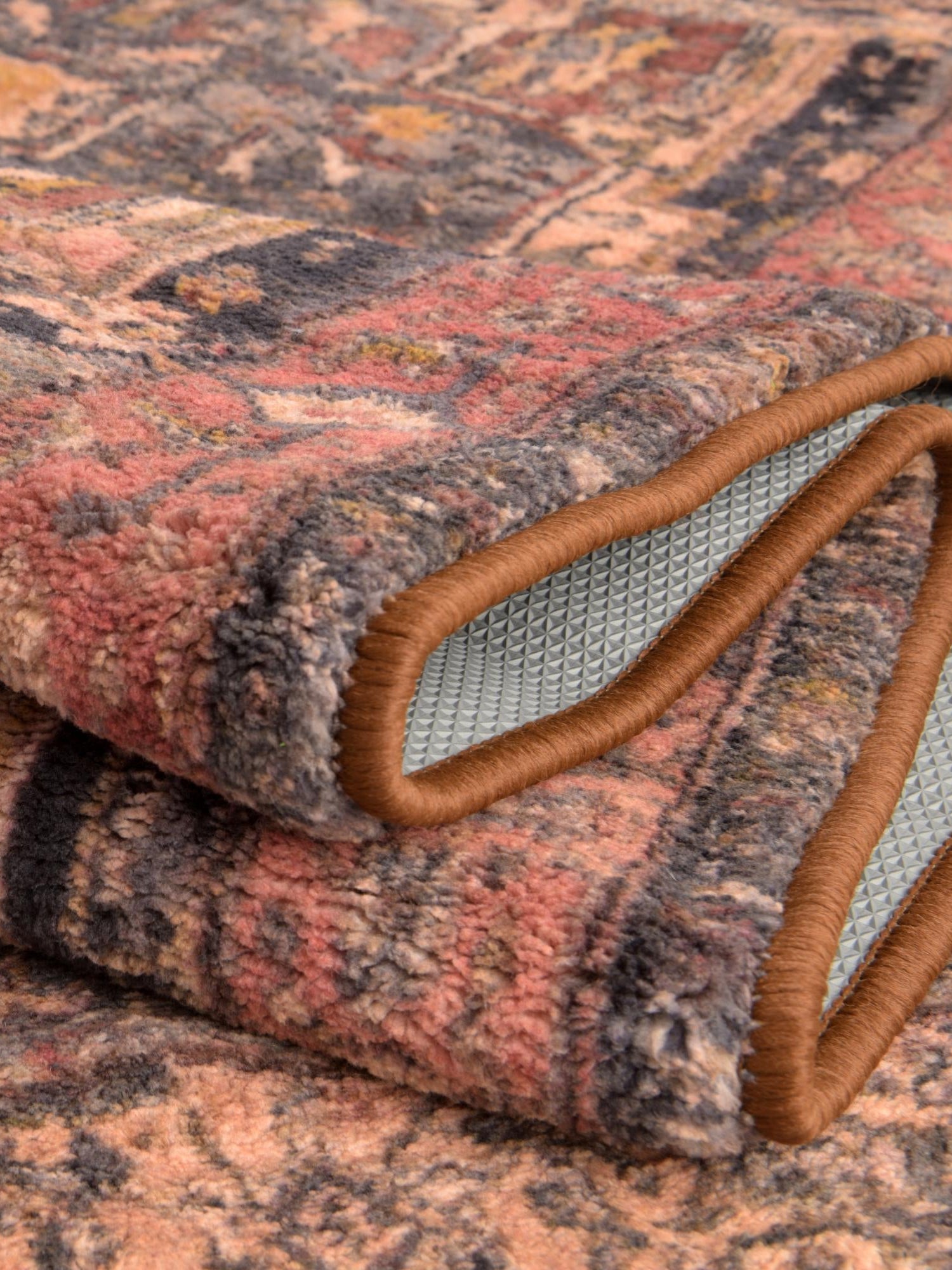 Washable Muted Rust 4' 4 x 6' Medina Rectangle Area Rug Easy to Clean Stain Resistant & Durable Polyester Classic Carpet for Home Decor & Design for Sale at Rug Engine