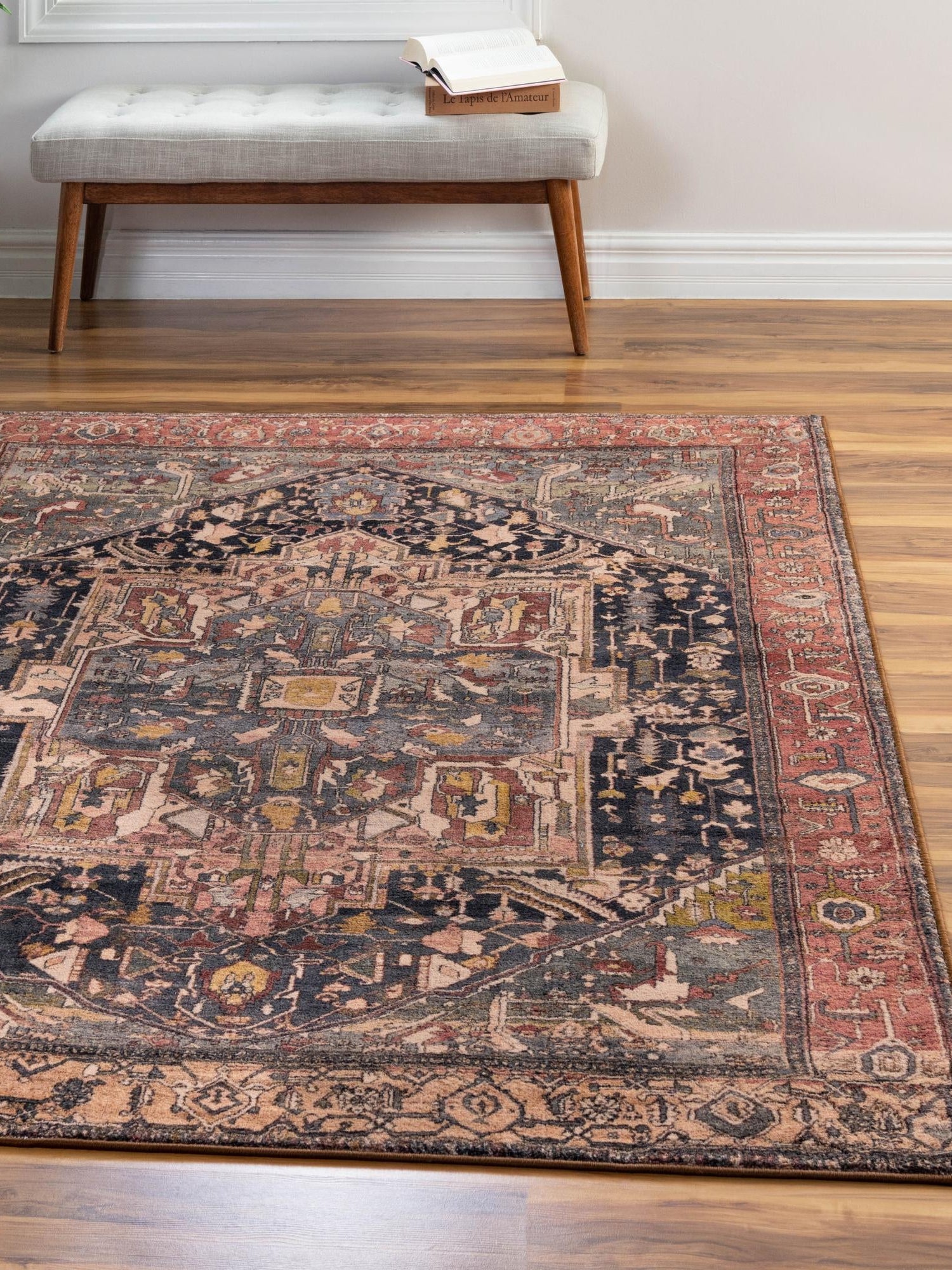Washable Muted Rust 4' 4 x 6' Medina Rectangle Area Rug Easy to Clean Stain Resistant & Durable Polyester Classic Carpet for Home Decor & Design for Sale at Rug Engine