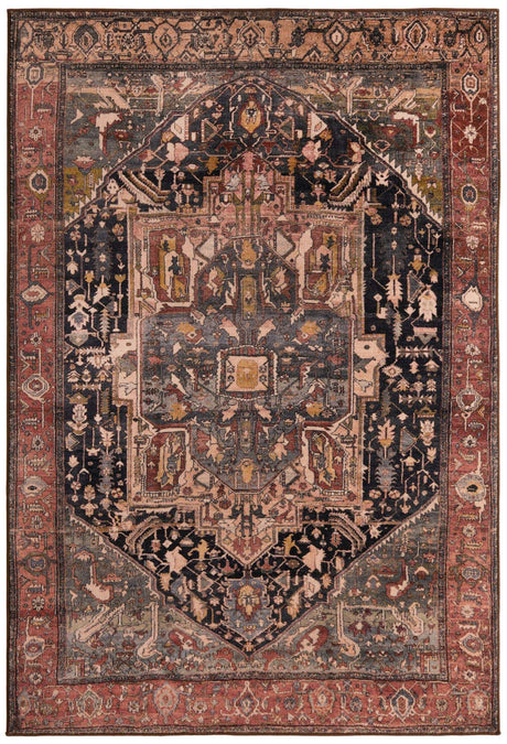 Muted Rust 5' 3 x 8' Medina Washable Rectangle Rug