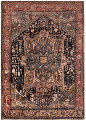 Muted Rust 4' 4 x 6' Medina Washable Rectangle Rug