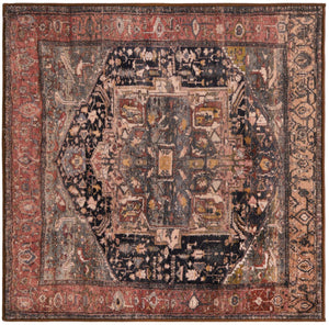 Muted Rust 3' 3 x 3' 3 Medina Washable Square Rug