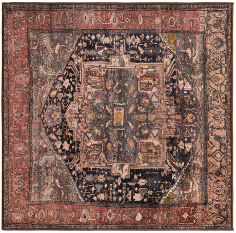 Muted Rust 3' 3 x 3' 3 Medina Washable Square Rug