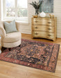 Washable Muted Rust 7' 10 x 7' 10 Medina Square Area Rug Easy to Clean Stain Resistant & Durable Polyester Classic Carpet for Home Decor & Design for Sale at Rug Engine