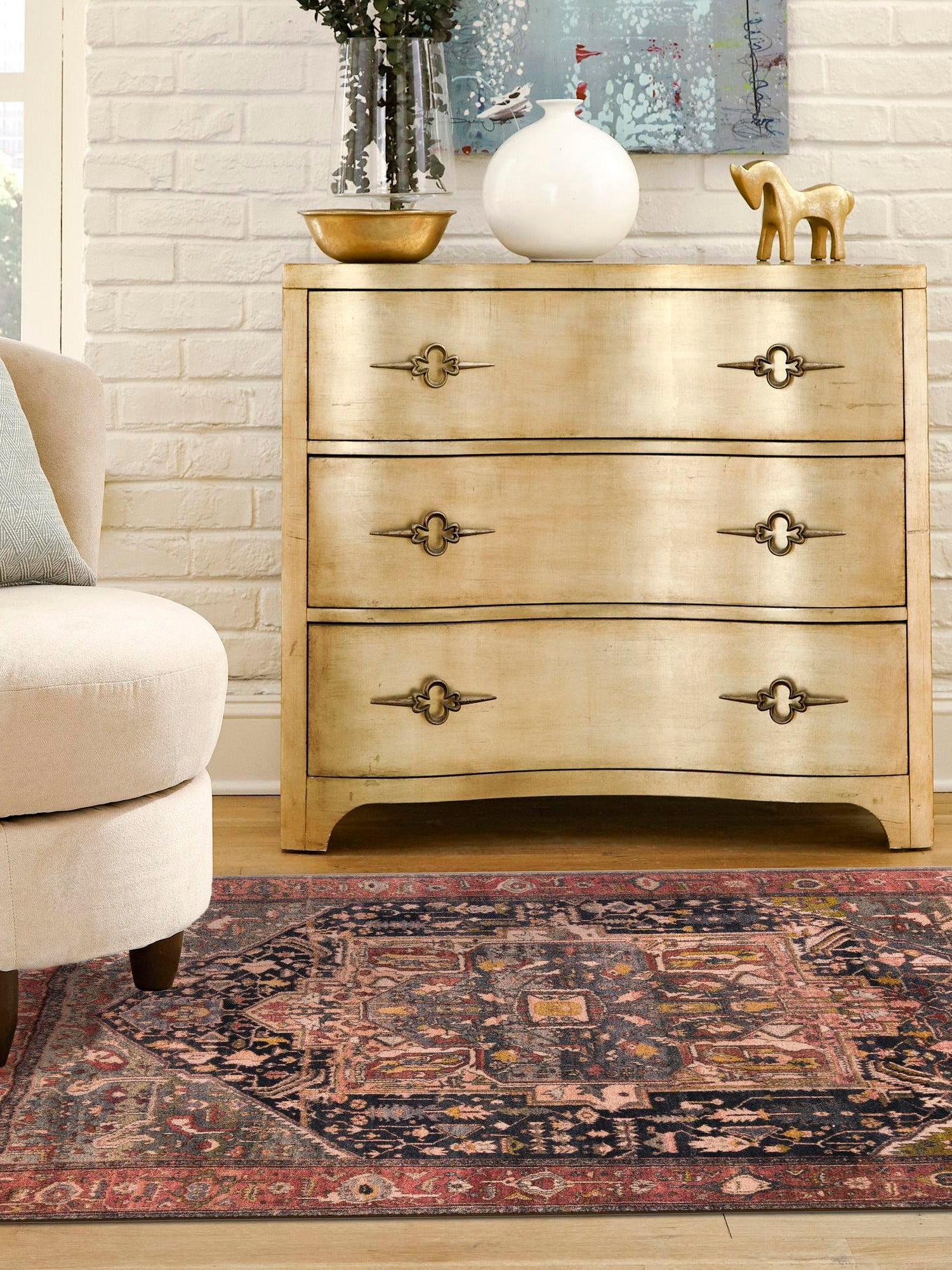 Washable Muted Rust 3' 3 x 3' 3 Medina Square Area Rug Easy to Clean Stain Resistant & Durable Polyester Classic Carpet for Home Decor & Design for Sale at Rug Engine