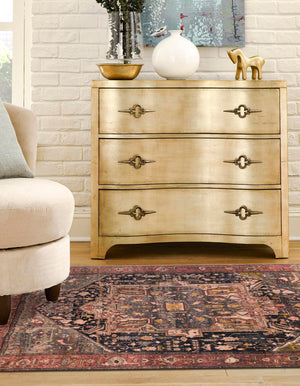 Muted Rust 3' 3 x 3' 3 Medina Washable Square Rug