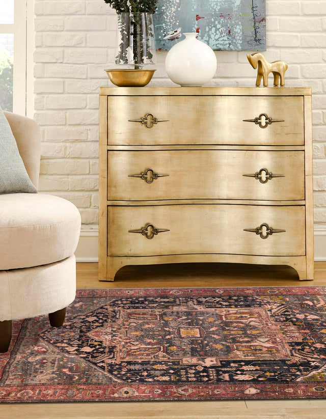 Muted Rust 3' 3 x 3' 3 Medina Washable Square Rug