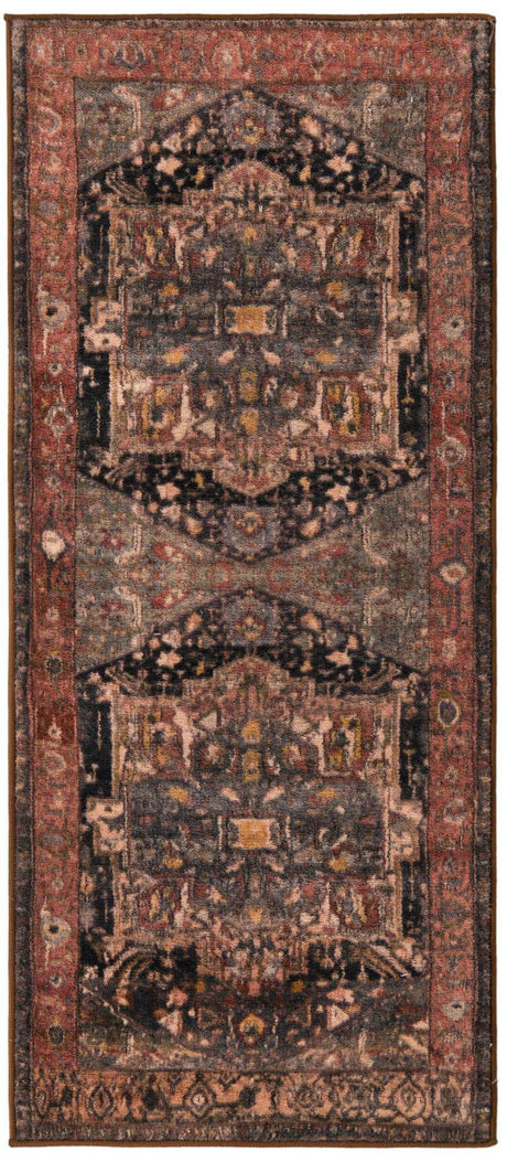 Muted Rust 2' 2 x 5' Medina Washable Runner Rug