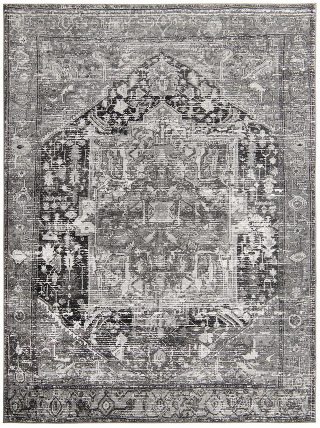 Steel Gray 8' x 10' 4 Medina Washable Rectangle Rug