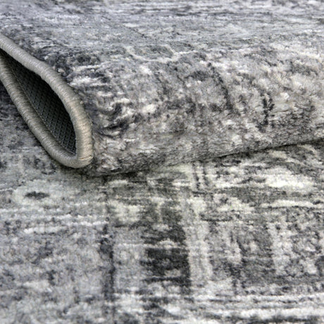 Washable Steel Gray 6' 7 x 9' Medina Rectangle Area Rug Easy to Clean Stain Resistant & Durable Polyester Classic Carpet for Home Decor & Design for Sale at Rug Engine