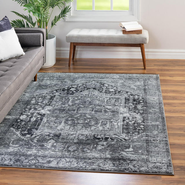 Steel Gray 8' x 10' 4 Medina Washable Rectangle Rug