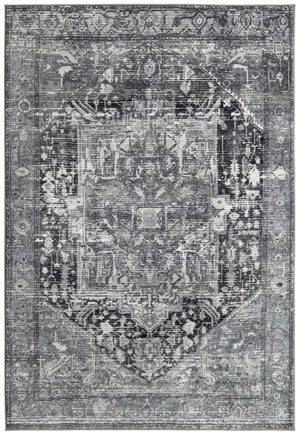 Steel Gray 5' 3 x 8' Medina Washable Rectangle Rug
