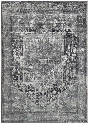 Steel Gray 4' 4 x 6' Medina Washable Rectangle Rug