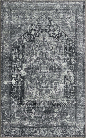 Steel Gray 3' 3 x 5' 3 Medina Washable Rectangle Rug