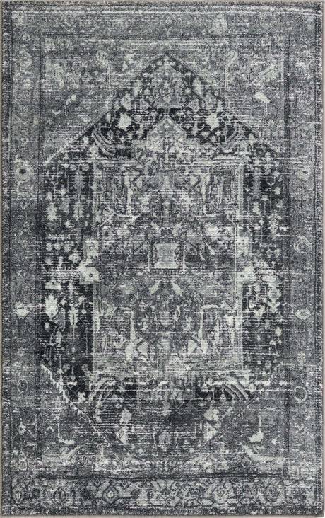 Steel Gray 3' 3 x 5' 3 Medina Washable Rectangle Rug
