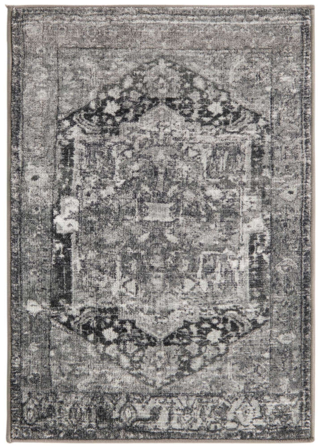 Steel Gray 2' 2 x 3' Medina Washable Rectangle Rug