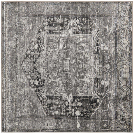 Steel Gray 5' 3 x 5' 3 Medina Washable Square Rug