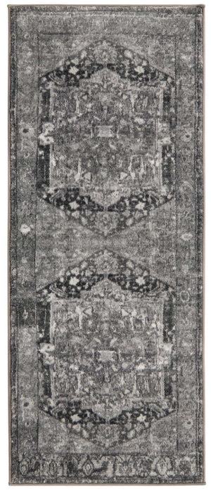 Steel Gray 2' 2 x 5' Medina Washable Runner Rug